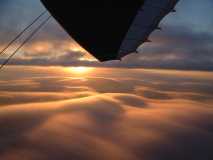 Sunset off the starboard wing 8,000 ft agl
