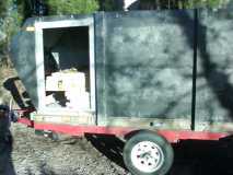 Side picture of trailer before the second layer of insulation is placed on the panel made frame construction.