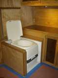 Potty box with hinges installed