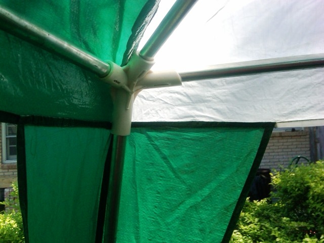 Close up awning structure