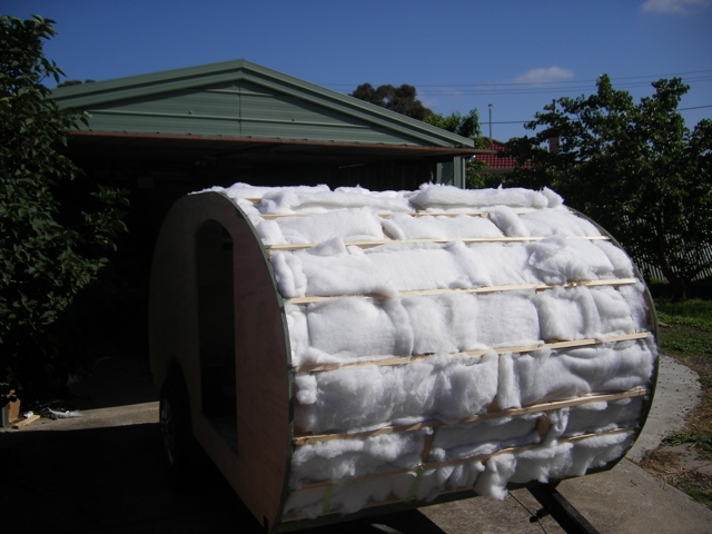 Insulation placed in roof