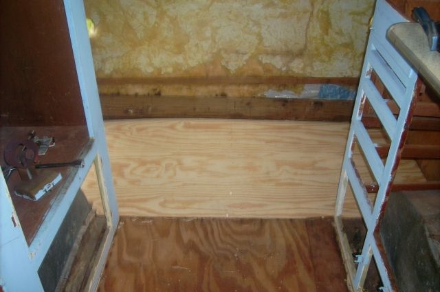 New flooring under rear bed