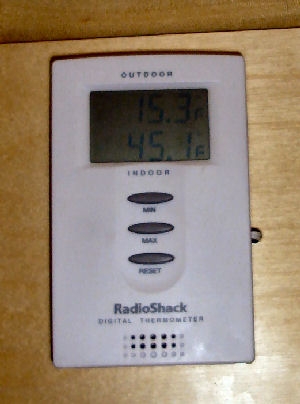 Morning temperature inside and outside