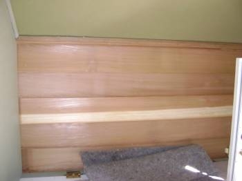 Cedar wall and front seat