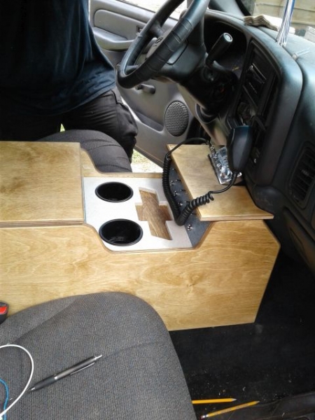 Son's truck console he made