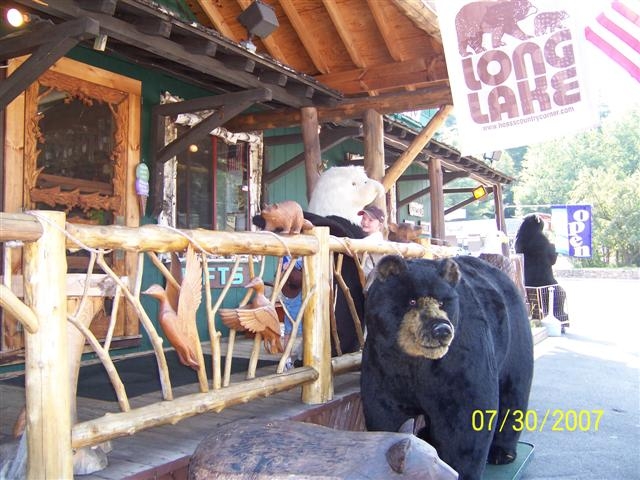 Out front of Hoss's Store in the Adirondacks.