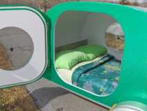 Tadpole Teardrop Trailer for Motorcycles sleeping cabin