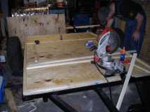 Glueing sawing and drilling