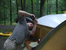 Craig from Camp Inn fixing a Big Woody Tear