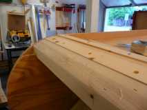 galley side roll pan - filler boards added - ready to plane