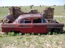 old car at the ranch