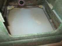 Foam Dust Under Saw