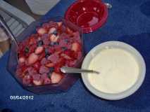 Berries and Lemon Yogurt Sauce