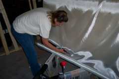 cutting the fiber glass cloth