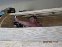 Me glueing inside of roof lining