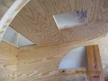 Inside view of partially finished roof lining