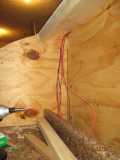 Wiring thru roof; hardwood spar for hurricane hinge for galley lid