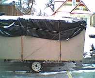 Trailer with plastic