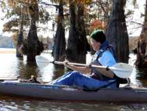 Sherri on her maiden kayak voyage...