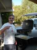 The happy camper and his barbecue