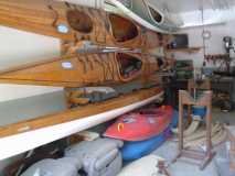 My buddy Bill's beautiful wooden sea kayaks