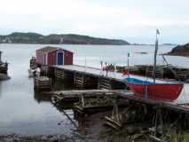 Fishing stage for unloading fish, Durrell, NL