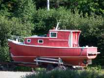 Boat by the roadside, Woody Point, Gros Morne NP, NL