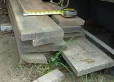 From these, rough sawn oak planks, assorted width/thickness