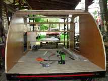 Framed walls & spars up rear view