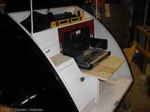 Galley with stove in place and open for cooking