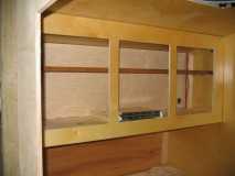 interior shelf with cabinet face frame