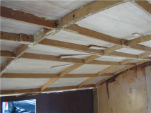 looking through the opening to the galley