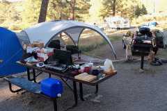BBQing in the forest, campsite 4 at Lake Robert's Upper End Campground in the Gila National Forest, New Mexico