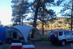 Home sweet home at campsite 4 in the Upper End Campground of the Gila National Forest, New Mexico