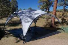 The Coleman Event Shelter 15 all the way from the UK, with goundsheet