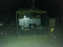 night shot of camper