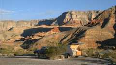 Camping at the Virgin River gorge campground â€“ Cedar Pockets.