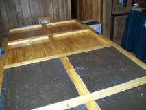 (0162) I used 1 1/2" R Max foil backed flat panel insulation for the floor.