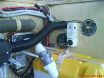 Fresh air inlet, Gas alarm, heater control box, battery relay, batteri box, C-Tek battery charger