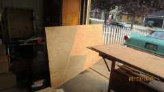Cut and uncut plywood for floor