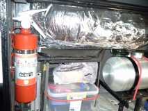 galley-mounted fire extinguisher