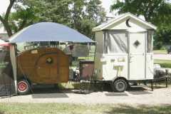 Teardrop & "Outhouse", which I call a "Teardrop Support Vehicle".  It contains a self-contained toilet, shower, and lavatory sink.