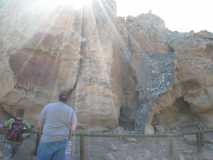 Checking out the petroglyphs