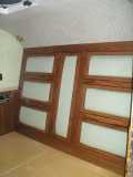 Headboard Cabinet with padded doors
