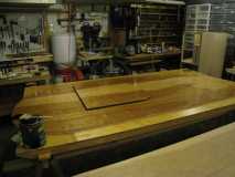 Three coats spar varnish