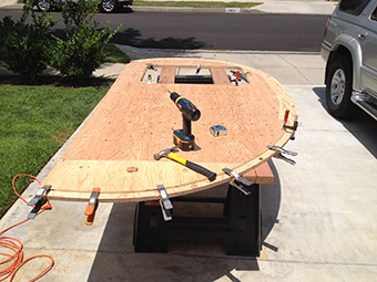 pattern cut to now route the top for spars and headliner ledge.JPG