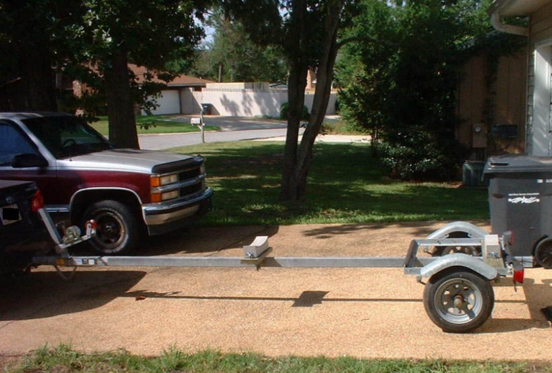 Trailer Modified To Carry A 17' Kayak