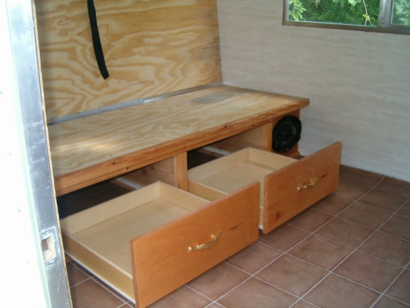 drawers under the sofa are done