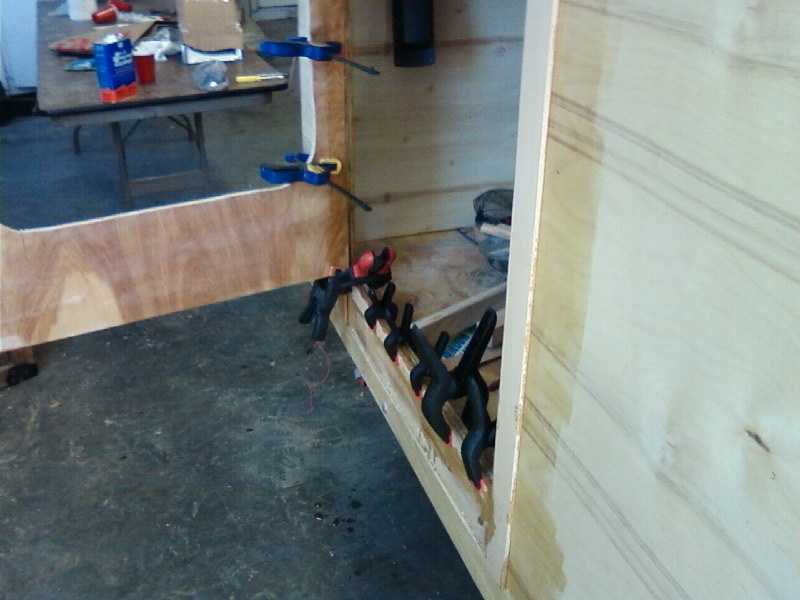 Glued and clamped interior door trim