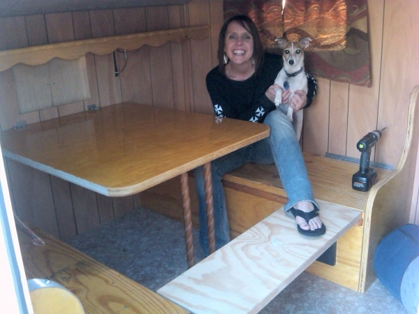 Table with optional seat installed